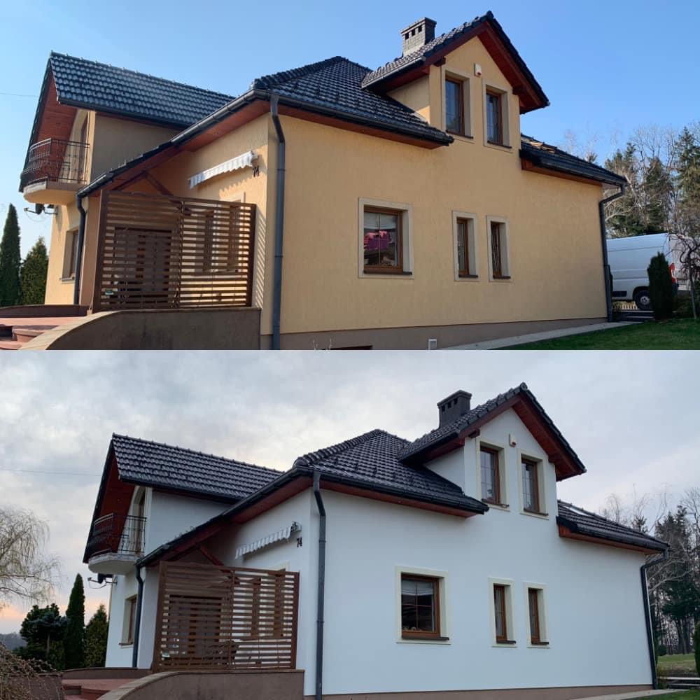 Mycie i malowanie elewacji domu jednorodzinnego - przed